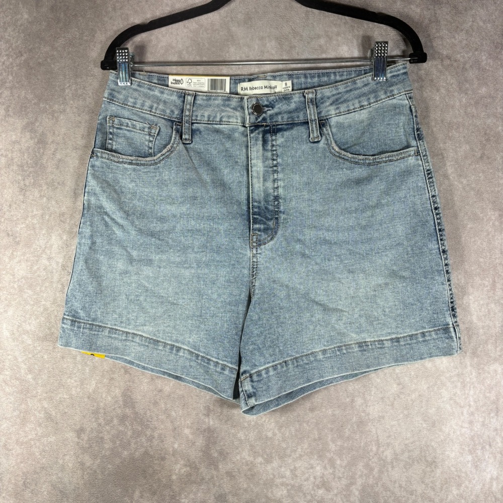 Rebecca Minkoff Denim Shorts Women 8 Light Wash 90's Short High Rise Relaxed NEW